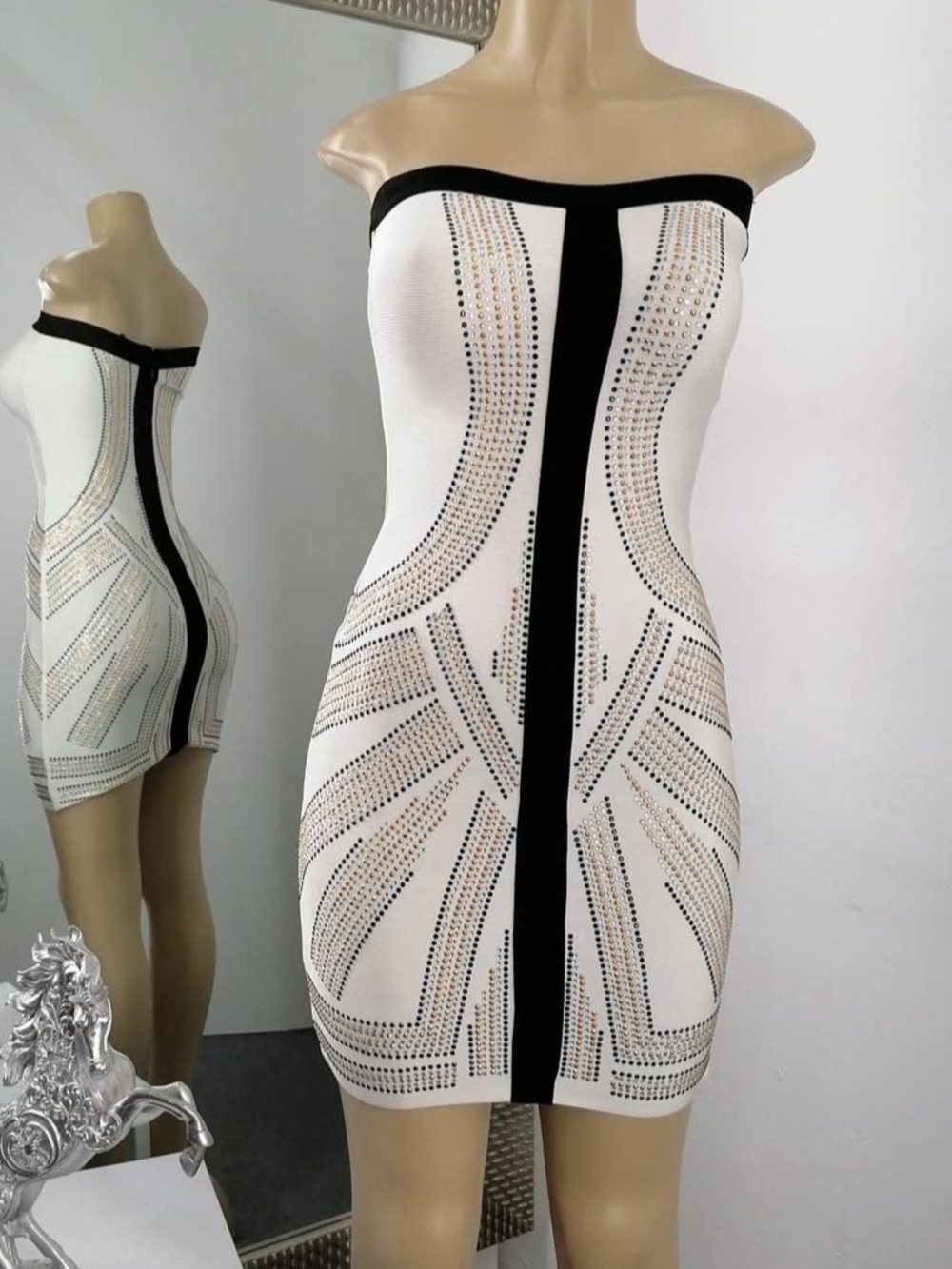bebe Y2K strapless embedded mini party dress. Size S